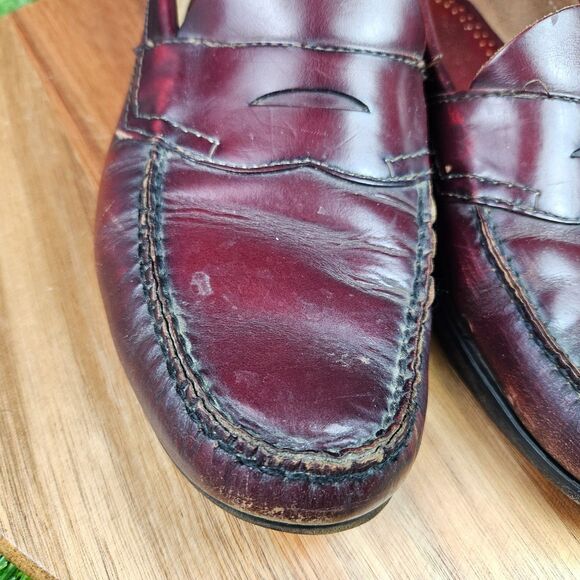 GH Bass Weejuns Logan Shoes Mens Size 9.5 D Burgundy Leather Penny Loafers main image 15